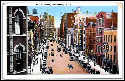#ad Postcard State Street Rochester NY B47 $2.04