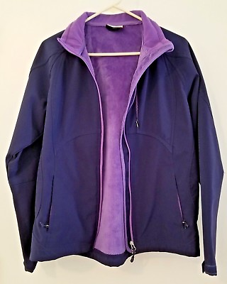 #ad Gorgeous Double Diamond Womens Fleece Lined Zip Up Navy Jacket with pockets Sz L $26.97