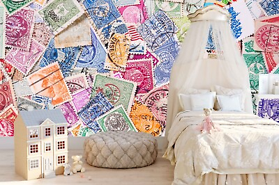 #ad 3D Pattern Paper Currency Seal Self adhesive Removeable Wallpaper Wall Mural1 $224.99