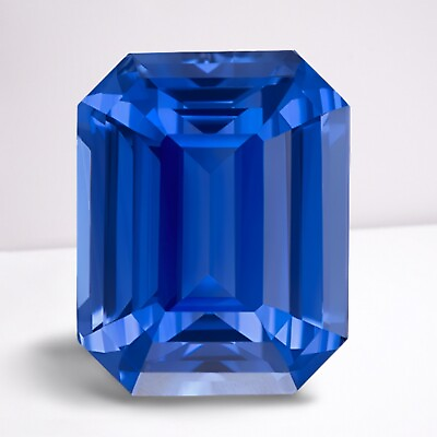 #ad AAA Blue Sapphire Emerald Cut Gemstone 16x12 mm 8.2 Ct Vivid Loose Gemstone $49.98