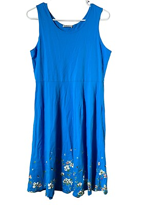 #ad VotePretty Womens sleeveless casual blue floral dress 35quot; long size Large L $13.98