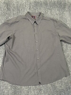 #ad untuckit Shirt Adult Xxxl Marcasin wrinkle free grey plaid button up $24.99