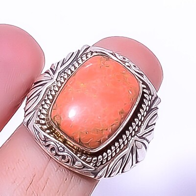 #ad Wedding Gift For Her 925 Solid Sterling Silver Turquoise Jewelry Red Ring Size 9 $15.59