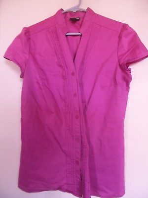 #ad East 5th Women Women#x27;s Magenta Top Shirt Blouse Size L $10.99