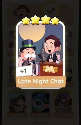 #ad Monopoly GO 4⭐️ Sticker Late Night Chat Set 17 ✨ Fast Delivery $2.45